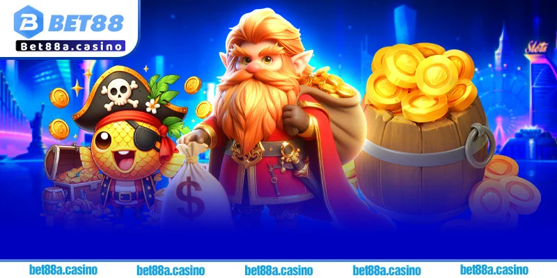 Giao diện sảnh game slot Bet88 với hơn 500 trò chơi đa dạng, dễ dàng truy cập.