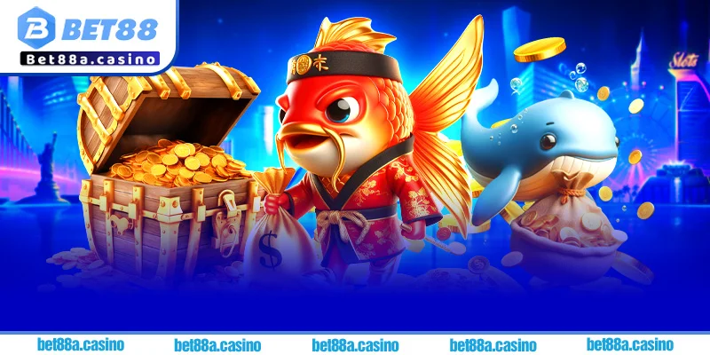 Trò chơi nổ hũ Caishen Wins tại game slot Bet88 với hiệu ứng 3D và jackpot lũy tiến.